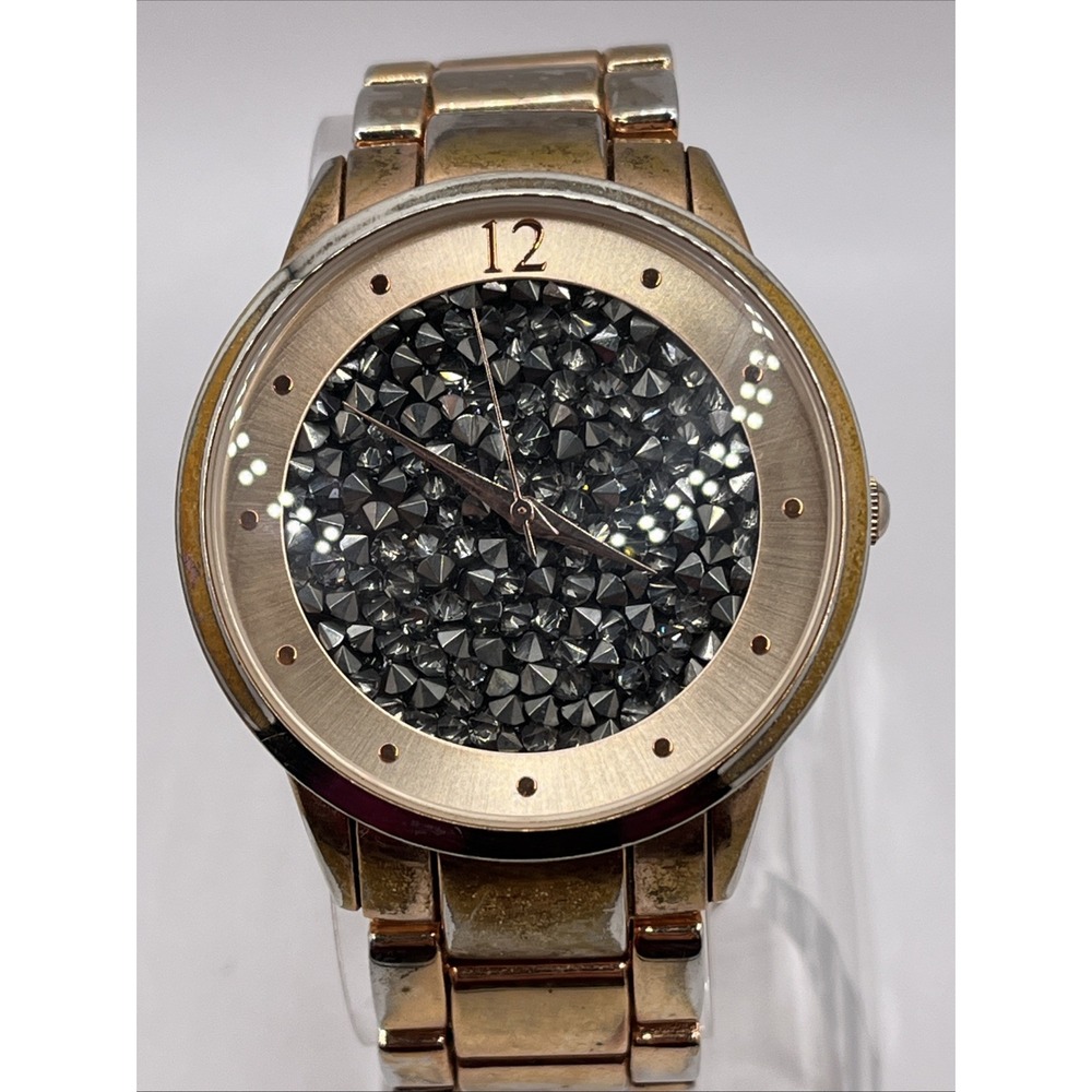 BKE Women's Quartz Watch Gold 7.25" Band 43mm Case- New Battery